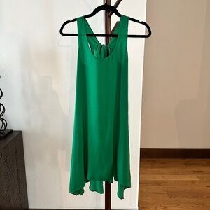 BCBG Max Azria Midi Silk Style Flowy Dress in Green (Size XS)